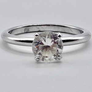 Estate Silver Ring with Clear Gemstone